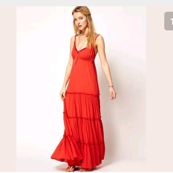 ralph lauren red maxi dress